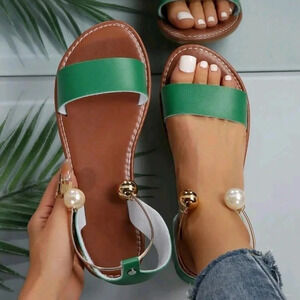 Large Size Women's Flat Sandals, Beach Slippers For Summer